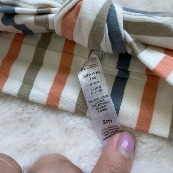 Petit Lem | Stripe Printed Romper And Headband Set | Size 3 Months - Picture 5 of 7